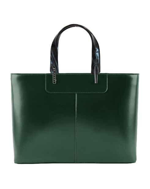 Sac à main en Cuir Portofino vert foncé - 35x25x11 cm