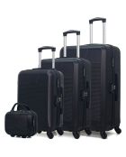 3 Valises 4 roues simples Selenga-C 75/65/55/30 cm & Vanity noires