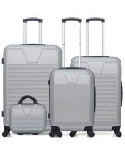 3 Valises 4 roues simples Selenga-C 75/65/55/30 cm & Vanity grises