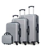 3 Valises 4 roues simples Selenga-C 75/65/55/30 cm & Vanity grises