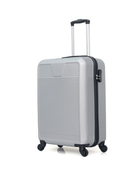 3 Valises 4 roues simples Selenga-C 75/65/55/30 cm & Vanity grises