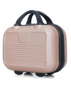 3 Valises 4 roues simples Selenga-C 75/65/55/30 cm & Vanity rose doré