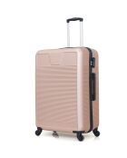 Valise Long Séjour 4 roues simples Selenga 75 cm rose doré