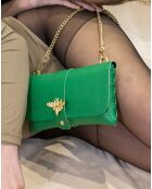 Sac bandoulière en Cuir Ivy vert - 23x12x11 cm