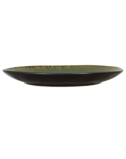 6 Assiettes à dessert en grès Meta vertes - D.20.5 cm