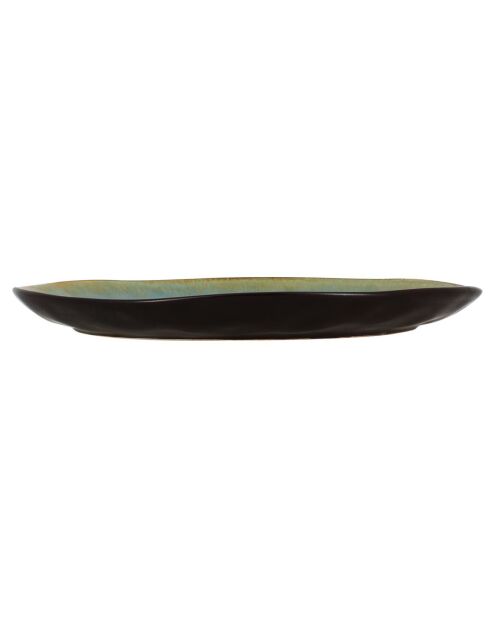 6 Assiettes plates en grès Motala bleues - D.27.5 cm