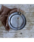6 Assiettes à dessert en grès Aronal bleues - D.20.5 cm