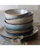 6 Assiettes à dessert en grès Boral beige  clair - D.20.5 cm