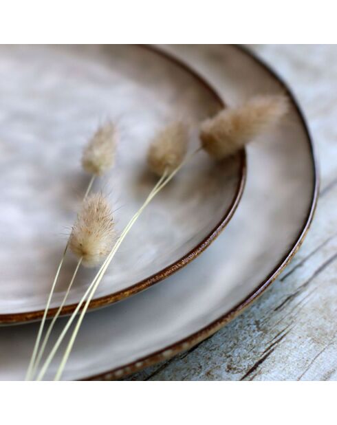 6 piatti da dessert in gres Boral beige chiaro - D.20,5 cm