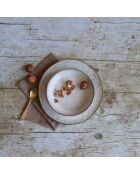 6 Assiettes creuses en grès Boral beige  clair - D.20 cm