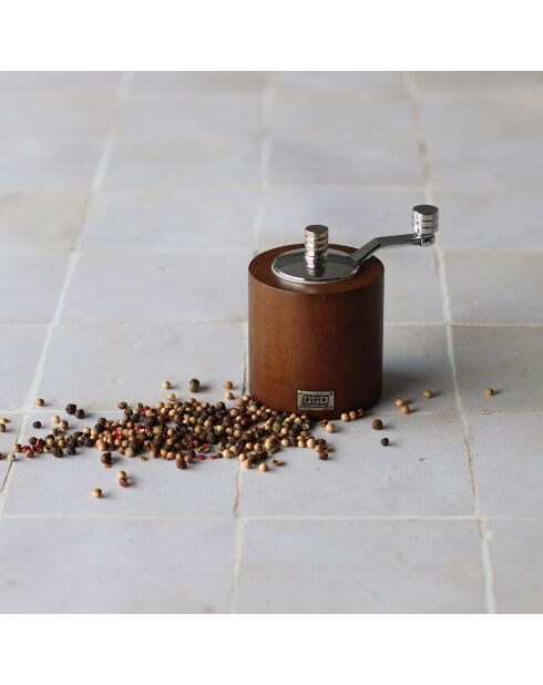 Moulin à poivre à manivelle marron chocolat