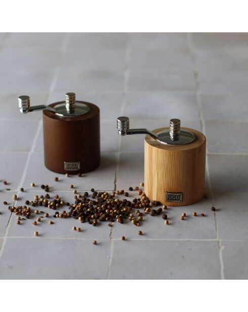 Moulin à sel à manivelle marron