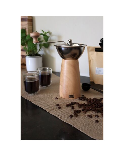 Moulin à café manivelle Auguste gris/marron