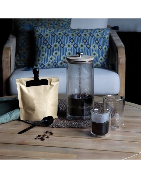 Set cuillère et pince à café gris