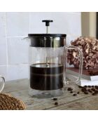Cafetière à piston en verre double paroi Helya transparente - 800 ml