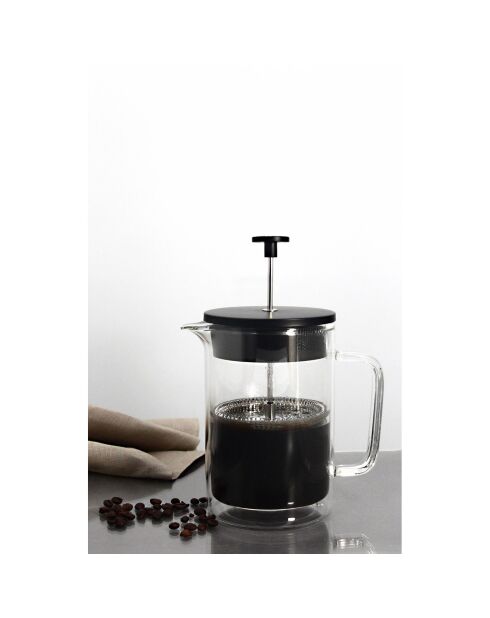 Cafetière à piston en verre double paroi Helya transparente - 800 ml
