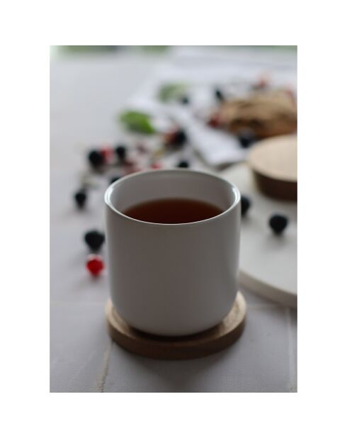 2 Tasses en Porcelaine Enzo blanche - 25 cl