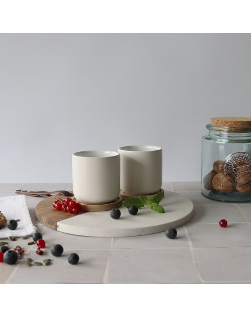 2 Tasses en Porcelaine Enzo blanche - 25 cl