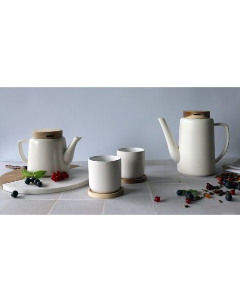 2 Tasses en Porcelaine Enzo blanche - 25 cl