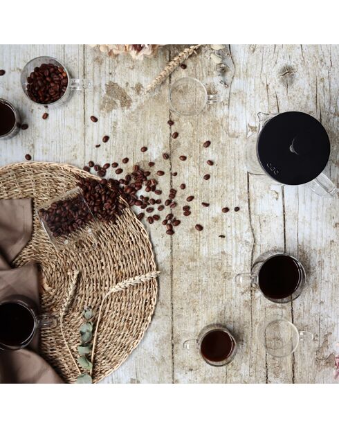 4 Tasses en verre borosilicate Helya transparentes - 25 cl