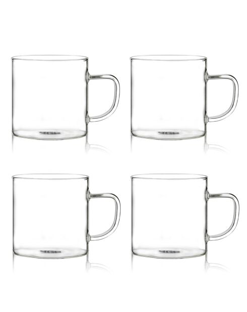 4 Tasses expresso en verre borosilicate Helya  transparentes - 12 cl