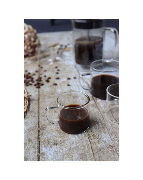 4 Tasses expresso en verre borosilicate Helya  transparentes - 12 cl