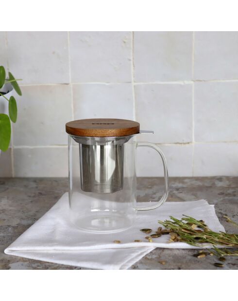 Tisanière en verre Gustave transparente - 450 ml