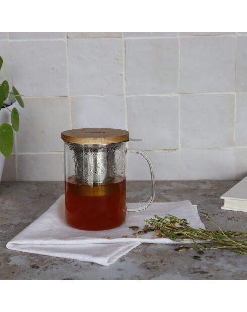 Tisanière en verre Gustave transparente - 450 ml