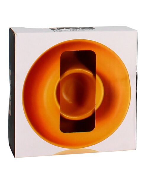 Coquetier en grès Outo jaune - D.10x3 cm