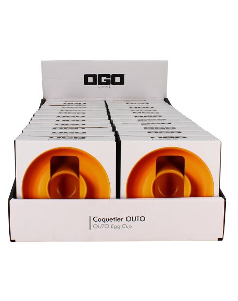 Coquetier en grès Outo jaune - D.10x3 cm