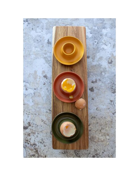 Coquetier en grès Outo jaune - D.10x3 cm