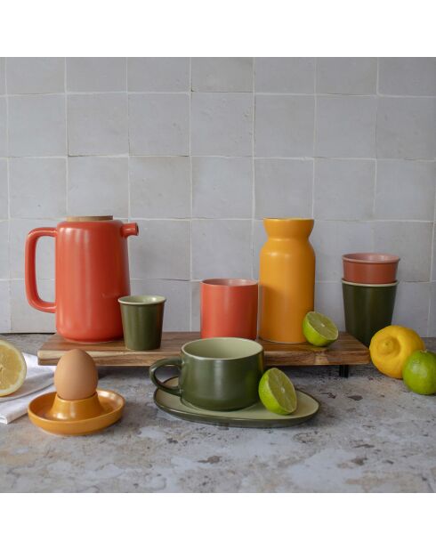 Coquetier en grès Outo jaune - D.10x3 cm