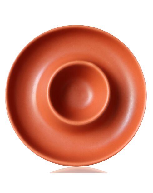 Coquetier en grès Outo paprika - D.10x3 cm