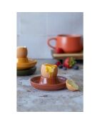 Coquetier en grès Outo paprika - D.10x3 cm