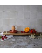 Coquetier en grès Outo paprika - D.10x3 cm