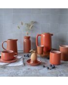 Coquetier en grès Outo paprika - D.10x3 cm