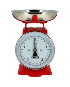 Balance de cuisine mécanique 5kg/20g rouge - 25x21x17 cm