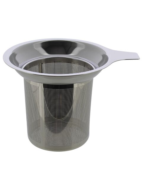 Tisanière avec couvercle en grès et acacia Juliet perle - 475 ml