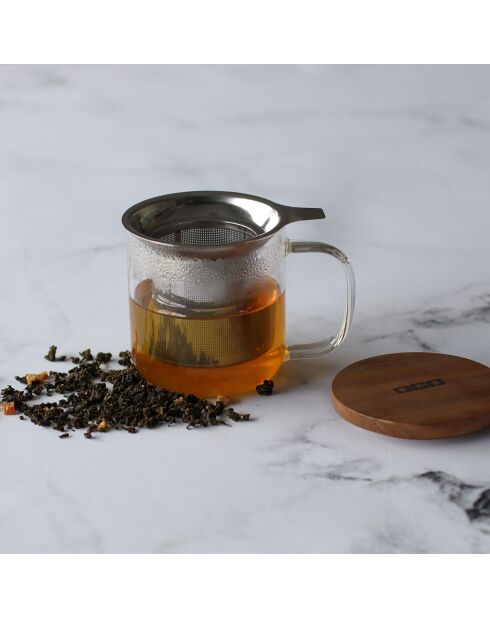 Tisanière en verre double paroi Gustave transparente - 300 ml