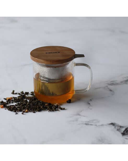 Tisanière en verre double paroi Gustave transparente - 300 ml