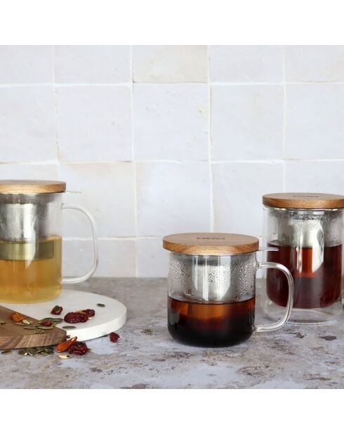 Tisanière en verre double paroi Gustave transparente - 300 ml