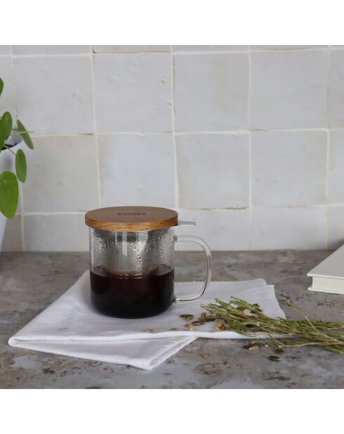 Tisanière en verre double paroi Gustave transparente - 300 ml