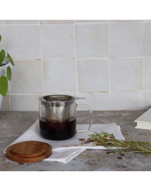 Tisanière en verre double paroi Gustave transparente - 300 ml