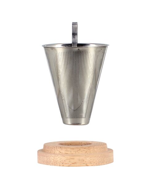 Infuseur à thé avec couvercle Sven gris/marron