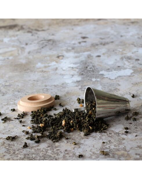 Infuseur à thé avec couvercle Sven gris/marron