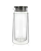 Carafe avec couvercle infuseur en verre double paroi Viktor  transparent - 650 ml