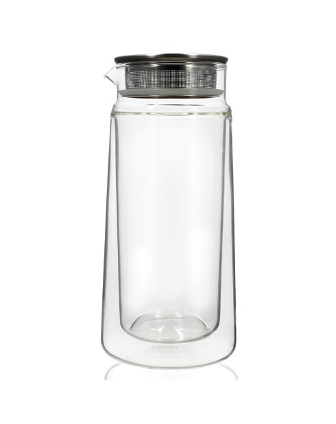 Carafe avec couvercle infuseur en verre double paroi Viktor  transparent - 650 ml