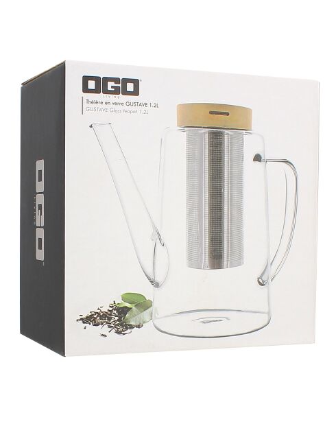 Théière en verre Gustave transparente - 1.2 L