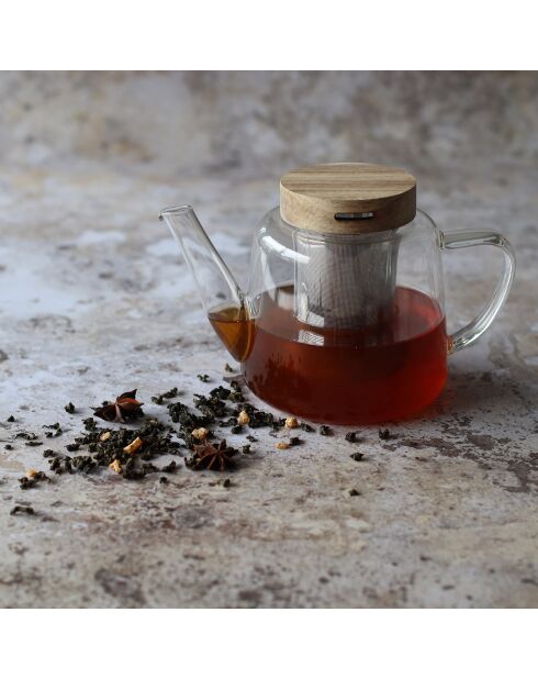 Théière en verre Gustave transparente - 680 ml