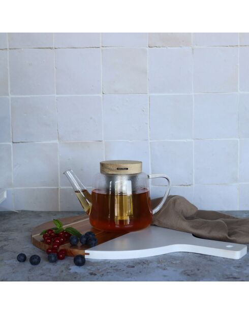 Théière en verre Gustave transparente - 680 ml